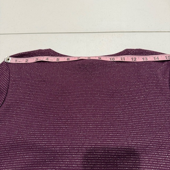Torrid 3/4 Sleeve Bodycon Pullover V-neck Purple & Silver Women’s Size 1 (1X) - Picture 8 of 11